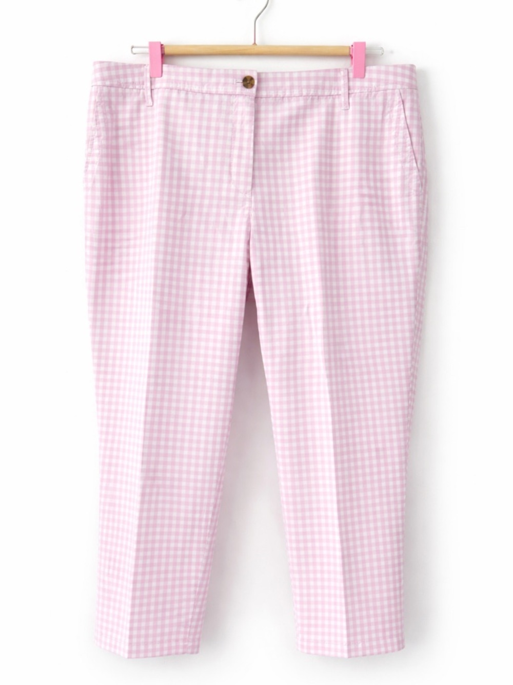 Talbots Pink Gingham Cropped Pants